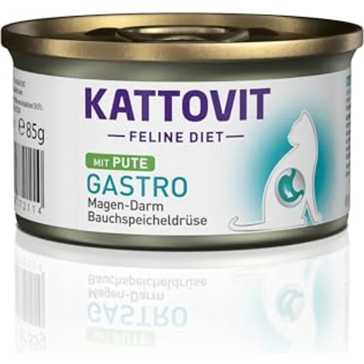 Kattovit Feline Diet Gastro Truthahn, glutenfreies Katzen-Nassfutter mit niedrigem Fettgehalt, 1 x 85 g – Bild 2
