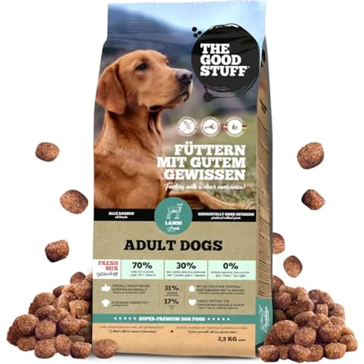 The Goodstuff Adult Lamm, Hunde-Trockenfutter mit frischem Lamm-Muskelfleisch, 2,5kg – Bild 1