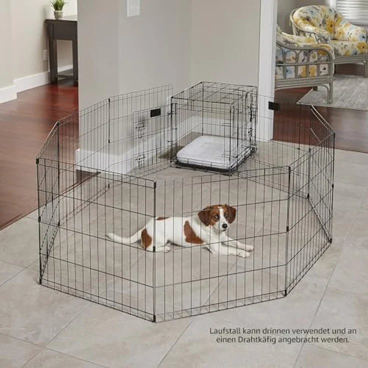 MidWest Homes for Pets Faltbarer Laufstall für Hunde, Metall, 61 x 76 cm, Schwarz – Bild 9