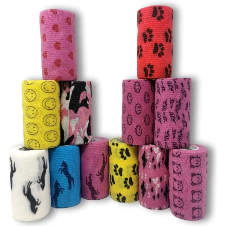 LisaCare 12er-Set 10cm Kohäsive Bandage für Erste Hilfe, wasserabweisend, schmutzabweisend, Motiv-Mix Mädchen