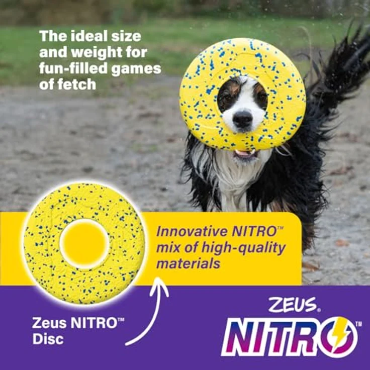 Zeus Nitro Flying Disc, Ø24cm, FDA-zugelassen, spülmaschinengeeignet, flexibel und robust für Hunde und Welpen – Bild 3