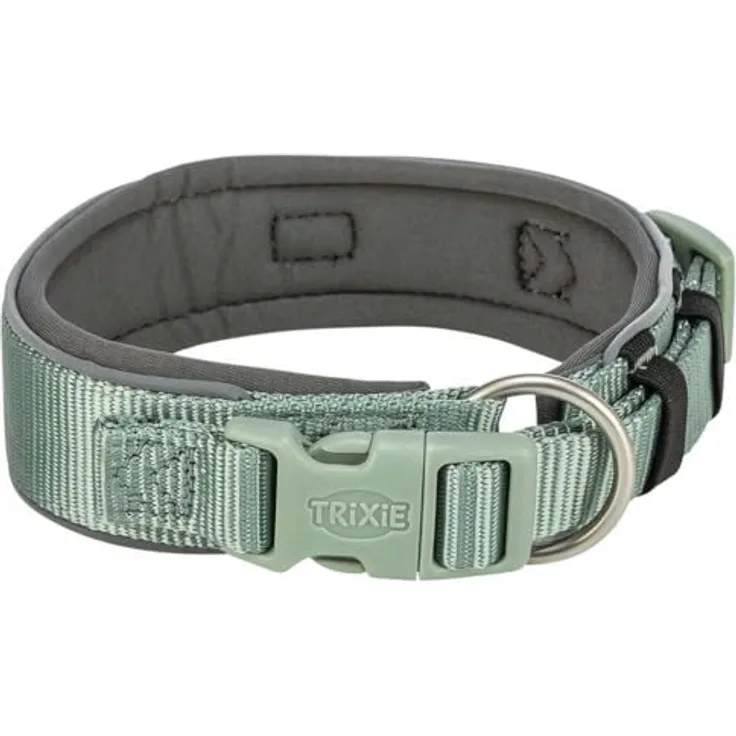Trixie Premium-Halsband, extra breit, gepolstert mit Neopren, XS-S, Salbei/Graphit