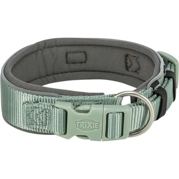 Trixie Premium-Halsband, extra breit, gepolstert mit Neopren, XS-S, Salbei/Graphit – Bild 1