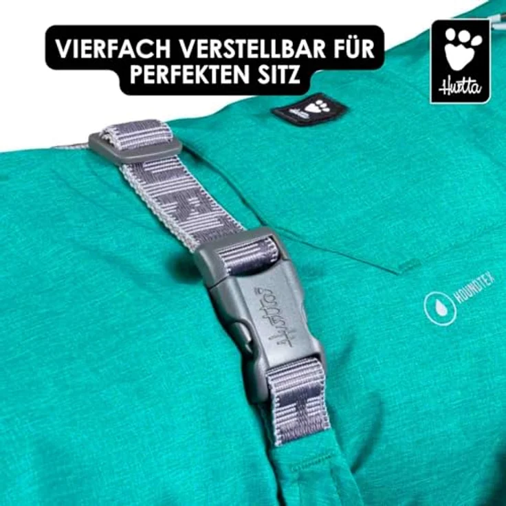 Hurtta Monsoon Coat II Hundemantel ECO, wasserdichter Regenmantel mit verstellbarem Gurtband, BlackBerry, 35 cm – Bild 4