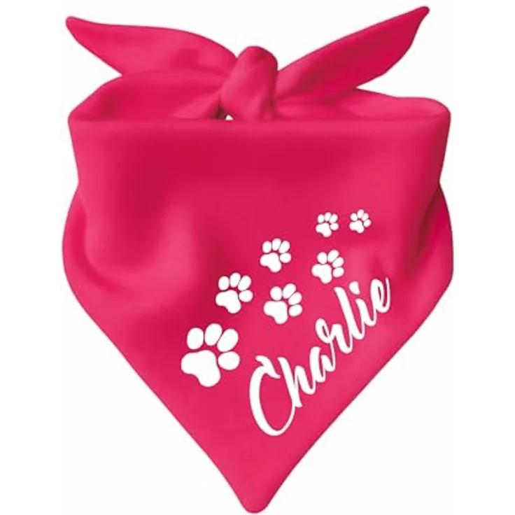Kleiner Fratz Hunde Dreiecks Halstuch, pink, Gr. 2 (68 cm), personalisierbar mit Namen, hochwertiger Druck, waschbar bis 40 Grad