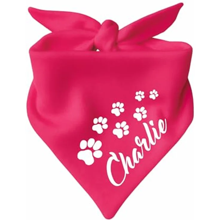 Kleiner Fratz Hunde Dreiecks Halstuch, pink, Gr. 2 (68 cm), personalisierbar mit Namen, hochwertiger Druck, waschbar bis 40 Grad – Bild 1