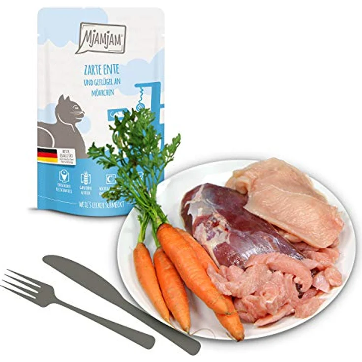 MjAMjAM Nassfutter Katze Adult, Quetschie Mixpaket 3, 12x125 g mit 6 variantenreichen Sorten, ohne Getreide und künstliche Zusätze – Bild 7