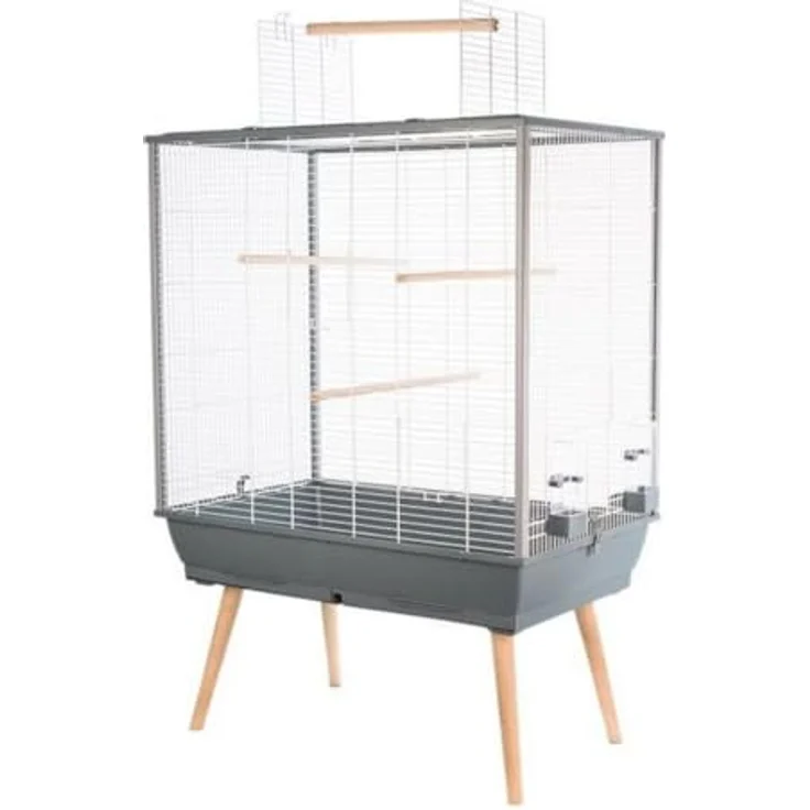 Zolux Neo Jili Vogelkäfig für Wellensittiche, grau, L 78 x T 48 x H 112 cm, langlebig und hochwertig – Bild 1