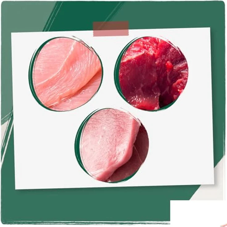 Venandi Animal Probierpaket II, Katzen-Nassfutter 12x125g mit 4x Pferd, 4x Kalb und 4x Truthahn, hoher Fleischanteil, leicht verdaulich – Bild 3