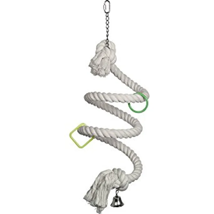 Nobby 31694 Cage Toy, Baumwoll Schaukel Spirale für Papageien und Großsittiche, Ø 3,5 x 225 cm mit Glocke und Kunststoffringen