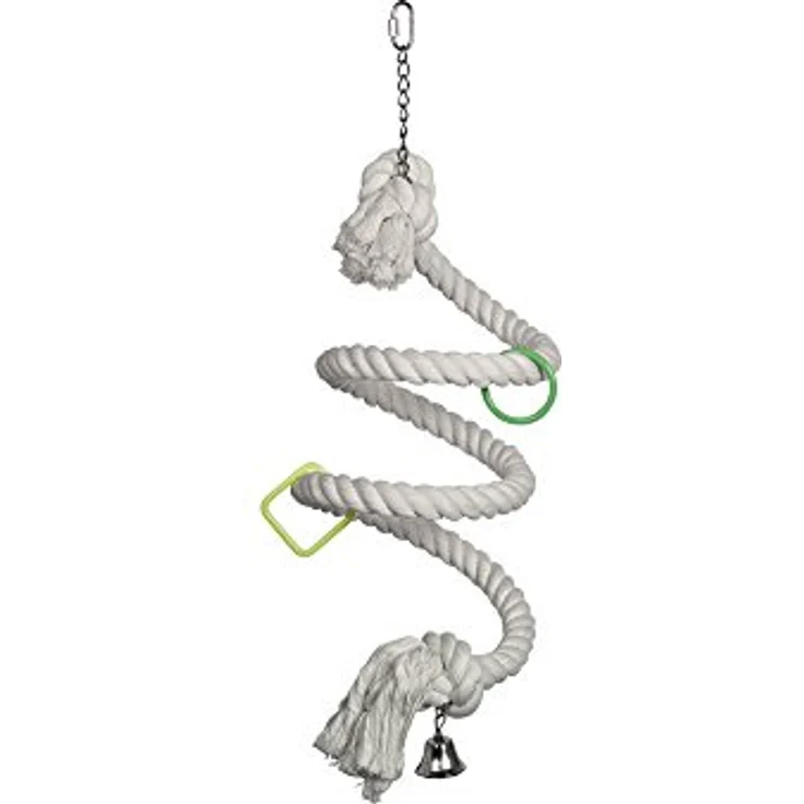 Nobby 31694 Cage Toy, Baumwoll Schaukel Spirale für Papageien und Großsittiche, Ø 3,5 x 225 cm mit Glocke und Kunststoffringen