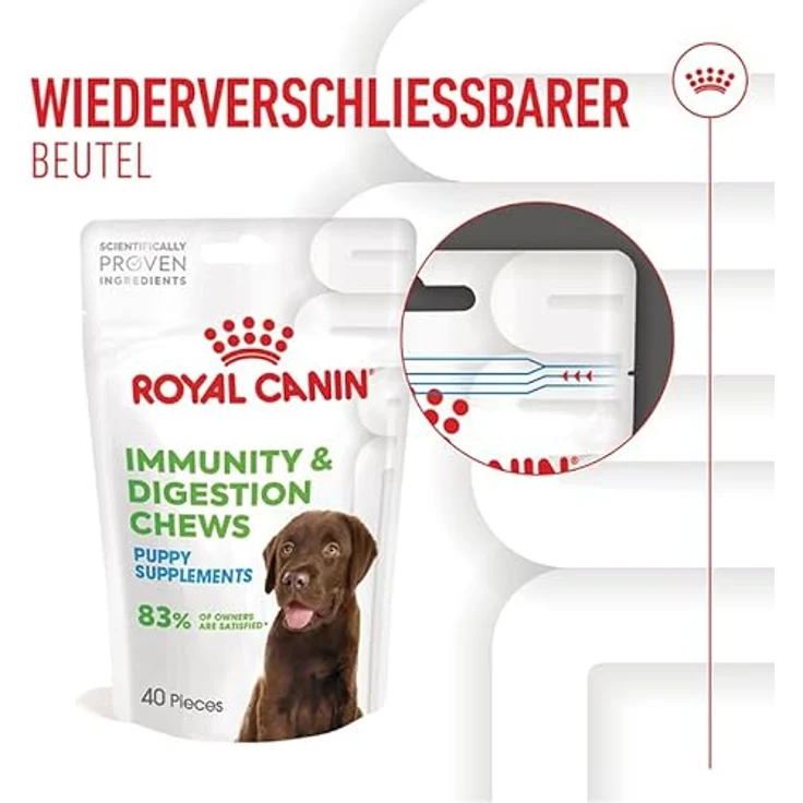 ROYAL CANIN Immunity & Digestion Chews, Doppelpack 2 x 100 g, Ergänzungsfuttermittel für Welpen zur Unterstützung von Verdauung & Abwehrkräften – Bild 4