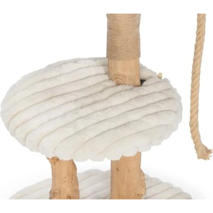 Designed by Lotte Kratzbaum Reya, cremefarben aus Dattel- und Birnbaumholz, für Katzen bis 10 kg – Bild 3
