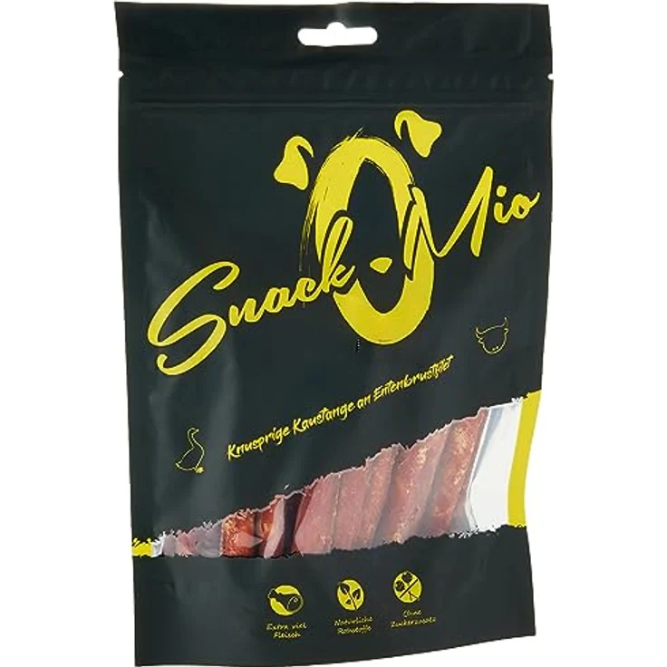 SnackOMio Premium Hundesnack, Knusprige Kaustange an Entenbrustfilet, getreidefrei, 1 x 200g, BARF geeignet, ohne Farb- und Lockstoffe – Bild 1