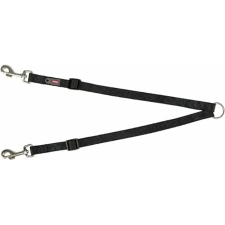 TRIXIE Premium-Paar-Kupplung, flache Hundeleine, XS-S, schwarz, mit Clip für Namensschilder – Bild 1