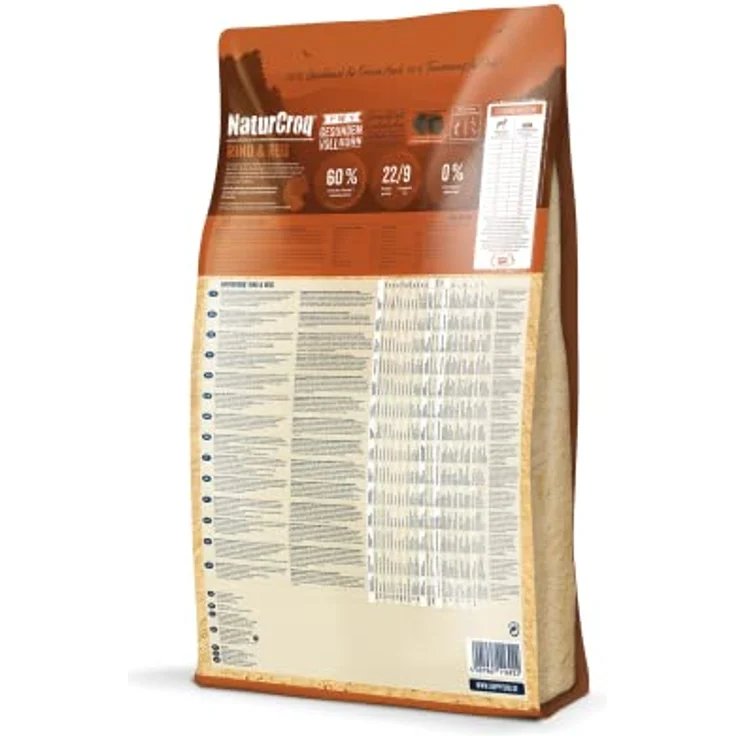 Happy Dog NaturCroq Rind & Reis, Trockenfutter mit heimischen Kräutern für ausgewachsene Hunde, 15 kg – Bild 2
