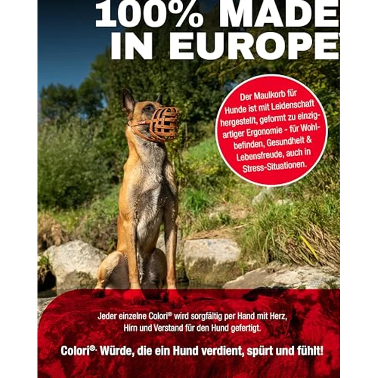 COLORI BY MUZZLE KING COLORI®-Maulkorb für große Hunde, Größe 8, ORANGE-NEON - Natürliches Hecheln & Trinken, sanfter Tragekomfort, antibakteriell und wasserabweisend – Bild 5