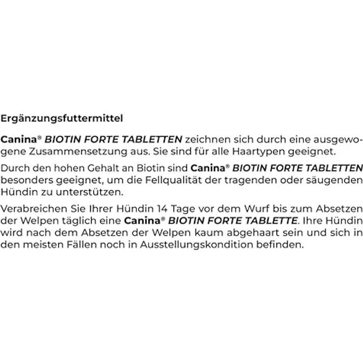 Canina Biotin Forte Tabletten, 200g für gesunde Haut und prachtvolles Fell bei empfindlicher Haut – Bild 2