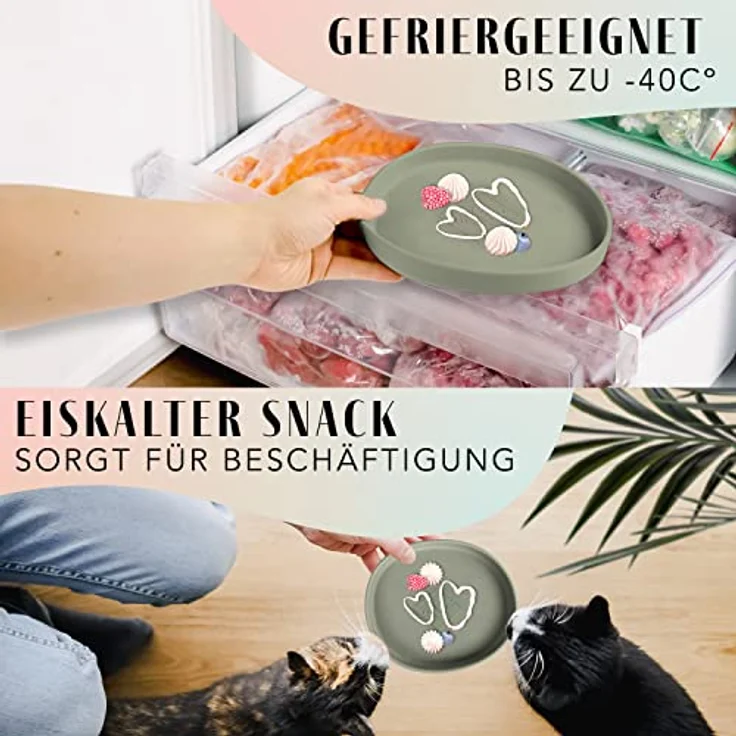ne&no Nala Collection Futternapf für Katzen, flache Silikon-Futterschale mit rutschfester Unterseite, vielseitig einsetzbar, geruchsneutral und spülmaschinenfest – Bild 5