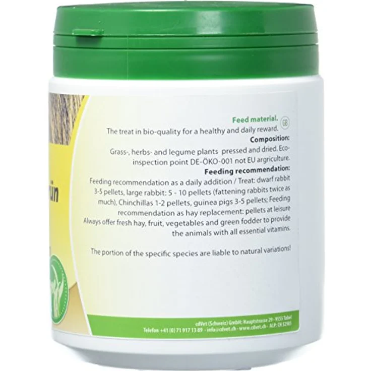 cdVet Bio-KräuterGrün Pellets 400g, Kleintierfutter mit 13 Kräuter- und Grasarten, getreidefrei, Bioqualität – Bild 3