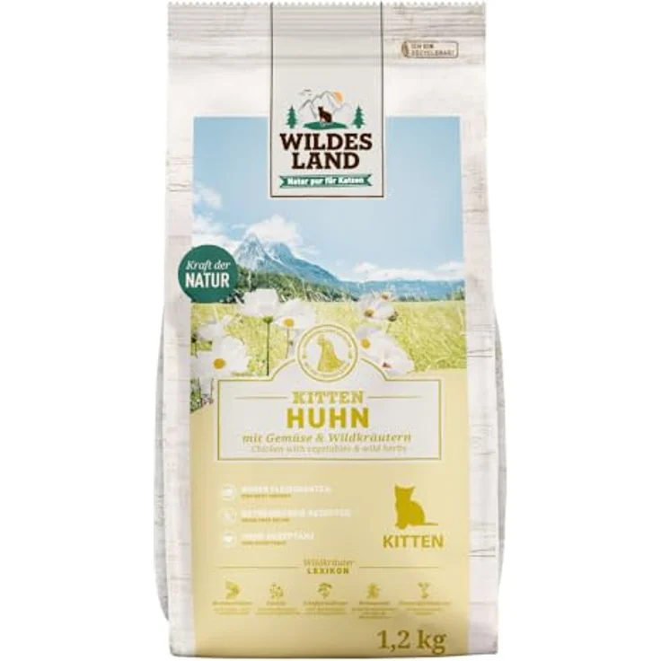 WILDES LAND Kitten Huhn, Getreidefreies Katzen-Trockenfutter, 1,2 kg für gesundes Wachstum – Bild 2
