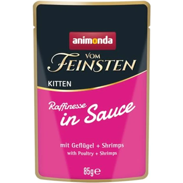 animonda vom Feinsten Premium Kitten Katzenfutter nass Raffinesse in Sauce, 8 Portionsbeutel (8 x 85g), hochwertiges, zuckerfreies Nassfutter mit fleischigen Zutaten – Bild 4