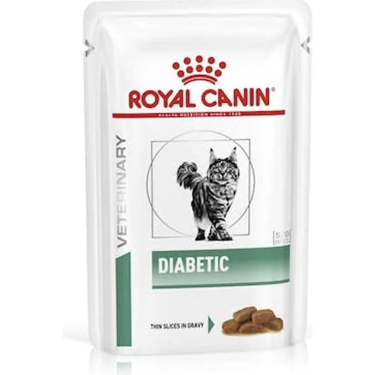 Royal Canin Veterinary Diabetic, 12 x 85 g, Diät-Nassfutter für Katzen zur Regulierung der Glucoseversorgung, mit feinen Stückchen in Soße, hoher Proteingehalt – Bild 3