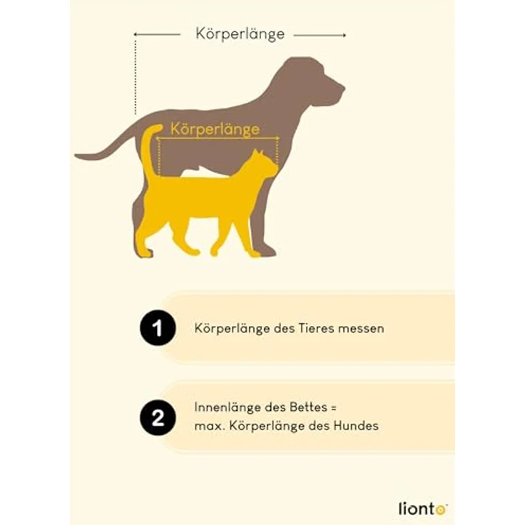 lionto Tierkissen Hundebett mit Wendekissen & Veloursbezug, beige/braun, 50 cm x 37 cm – Bild 6