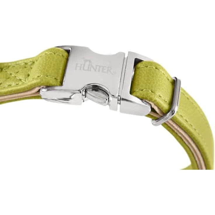 HUNTER Hundehalsung Amalfi ALU-Strong, grün, stufenlos verstellbar, Kunstleder in Nappa-Optik, vegan, mit robustem Alu-Strong Verschluss, Made in Germany, Größe 40-55/L – Bild 2