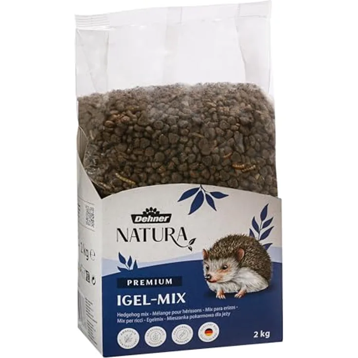 Dehner Natura Premium Igelfutter Futter-Mix, getreidefrei, 2 kg, artgerechte Nährstoffversorgung für freilebende Igel