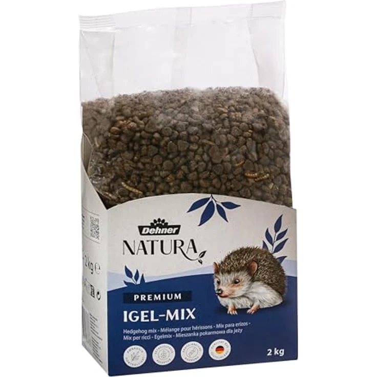 Dehner Natura Premium Igelfutter Futter-Mix, getreidefrei, 2 kg, artgerechte Nährstoffversorgung für freilebende Igel – Bild 1