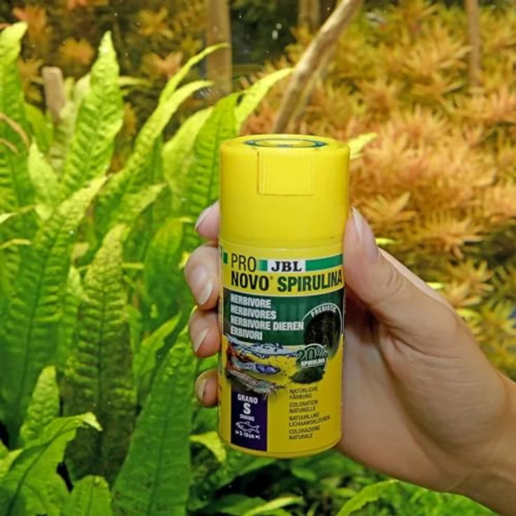 JBL PRONOVO SPIRULINA GRANO, Grünfuttergranulat für Aquarienfische und Garnelen, 100 ml, Größe S, mit Klickdosierer – Bild 3