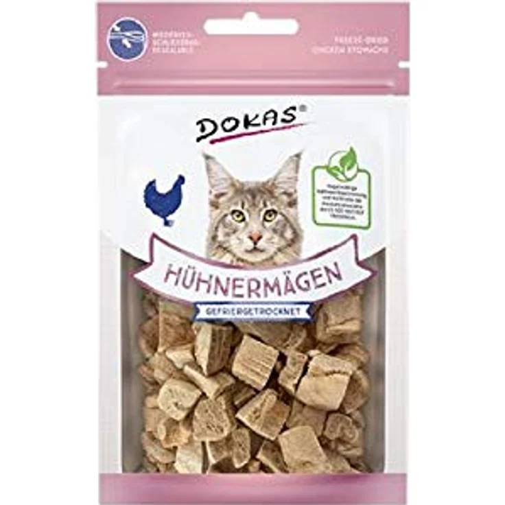 Dokas Hühnermägen gefriergetrocknet, Katzensnack für ausgewachsene Katzen, 12g – Bild 2