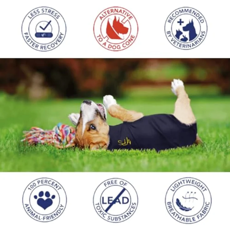 MPS Medical Pet Shirt für Hunde, Wundschutz Ganzkörper-Body, Blau, für XX-große Hunde (80-92 cm) – Bild 5