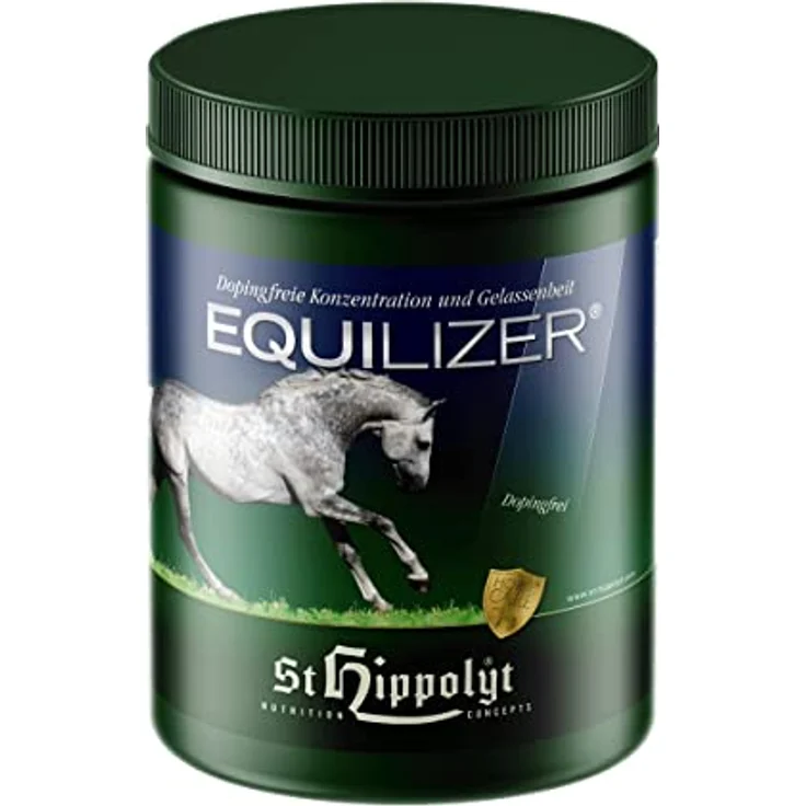 St Hippolyt Equilizer, Ergänzungsfuttermittel für Pferde zur Unterstützung von Gelassenheit & Konzentration, mit Melisse, Sibirischem Ginseng & Vitamin B12, 1 kg, dopingfrei, getreidefrei – Bild 1