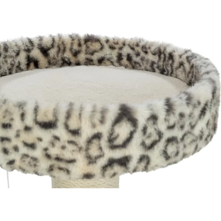 Trixie Kratzbaum Leo, mehrstöckiger Katzenbaum mit gemütlichen Liegeflächen und robusten Kratzflächen, 82 cm, Creme – Bild 2