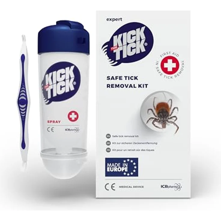Novokill KICK THE TICK Vereisungsspray mit Zeckenzange – Schmerzfreier Zeckenentferner für Mensch, Kind, Hund & Katze – Über 40 Anwendungen – Bild 1