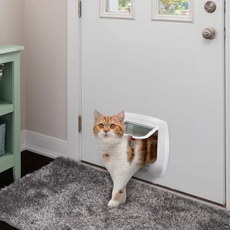 Ferplast SWING 5 Haustierklappe, 4-wege steuerbare Pendeltür für Katzen und kleine Hunde, mit Windstopper, Weiß – Bild 2