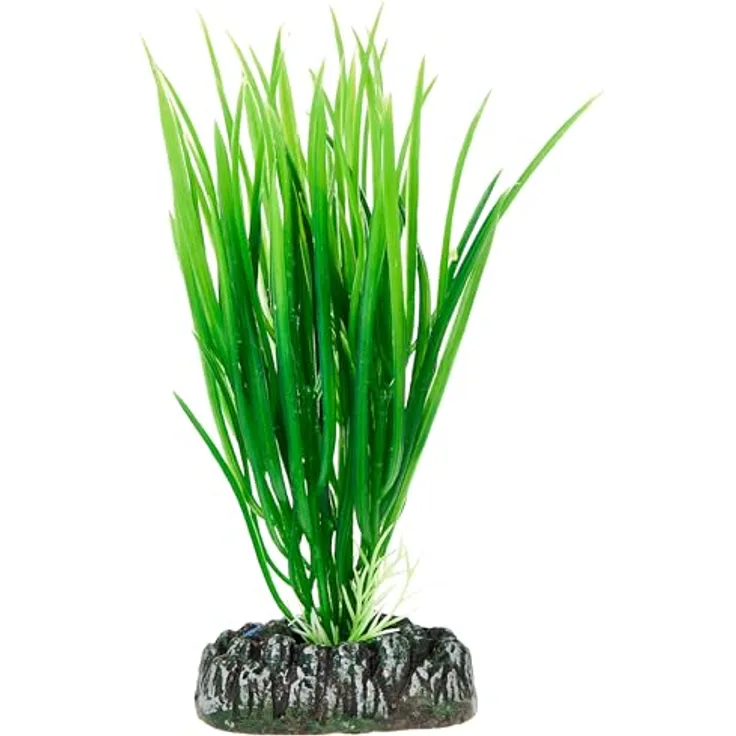 HOBBY Aquariendeko Cyperus, 16 cm künstliche Aquariumpflanze mit natürlicher Wasserbewegung und stabilem Halt