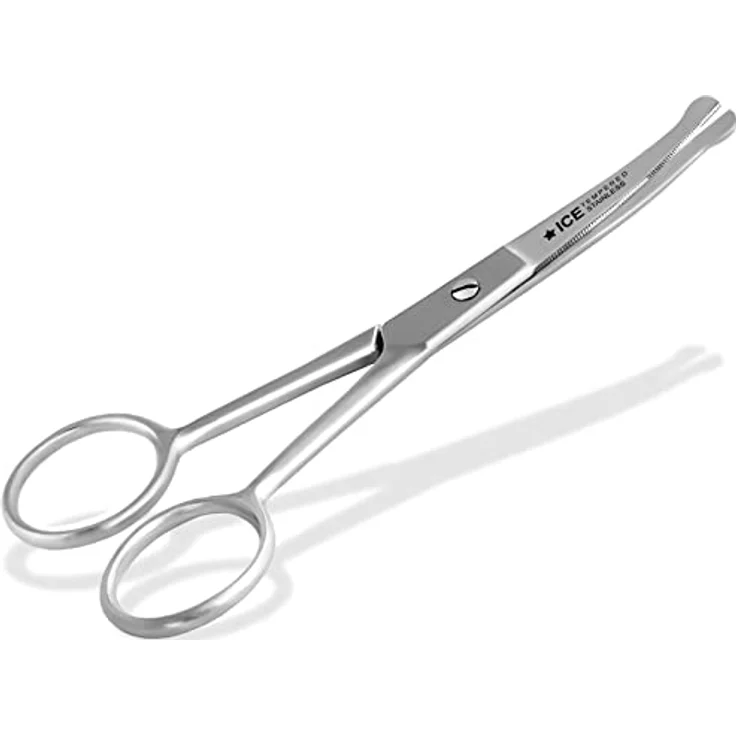 InstrumenteNrw Fellschere Pfotenschere Gebogen, Edelstahl Hundehaarschere mit Mikroverzahnung, 11,5 cm – Bild 1