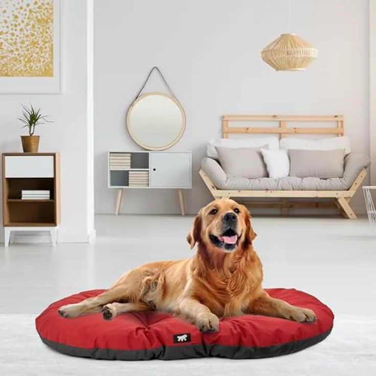 Ferplast Cuccia Cane Relax, großes Hundekissen aus Baumwolle, doppelseitig, waschbar, 100 x 63 cm, rot – Bild 2