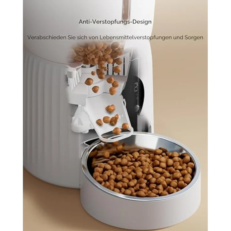 faroro Futterautomat Katze 4L, Automatischer Futterspender für Hunde, mit personalisierter Aufnahme und transparentem Lagertank – Bild 4