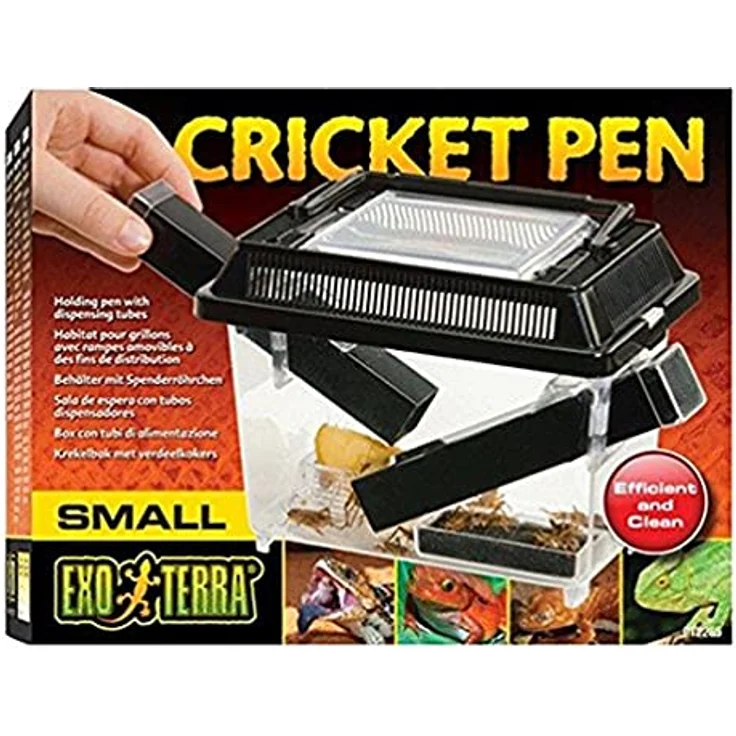 Exo Terra Cricket Pen, Pflegebehälter mit Spenderröhrchen, groß, 21 x 30 x 19,5 cm, inklusive Futternapf und wasserdichtem Design – Bild 1