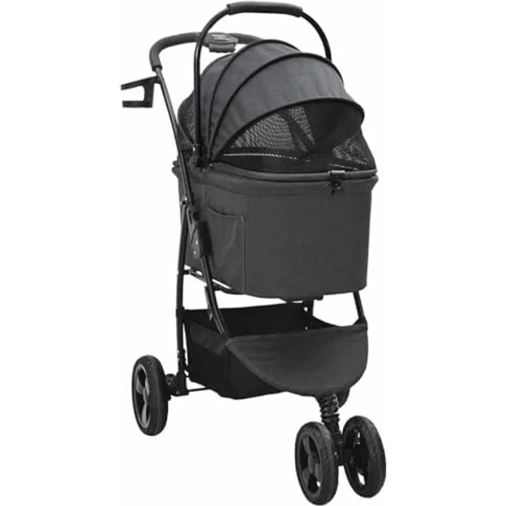 vidaXL Hunde-Transportbox Faltbarer Haustierwagen, Schwarz, 78 x 54 x 101 cm aus Oxford Stoff – Bild 7
