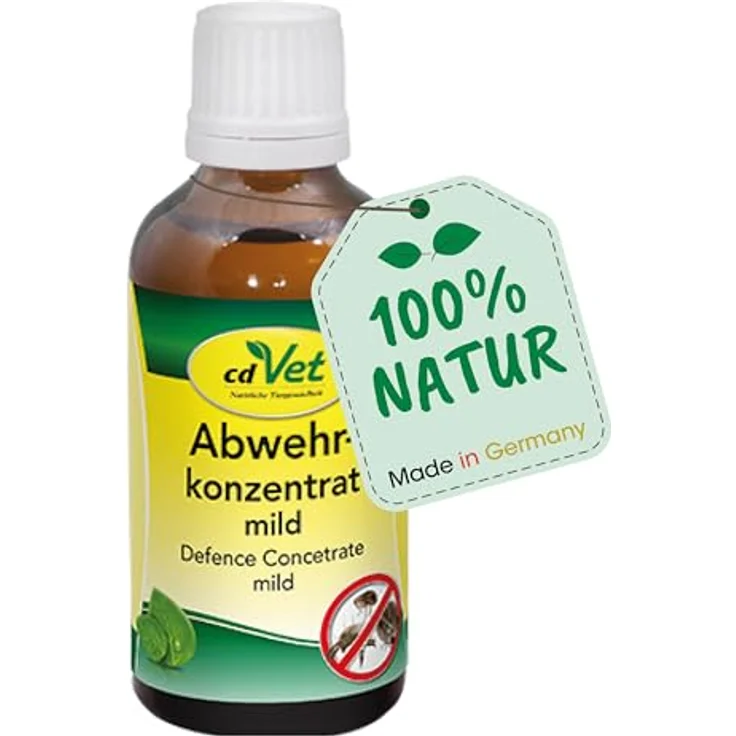cdVet Abwehrkonzentrat mild, rein pflanzliches Insekten-Abwehrmittel 50 ml, natürlicher Schutz vor Zecken und Milben für Katzen und Hunde – Bild 1
