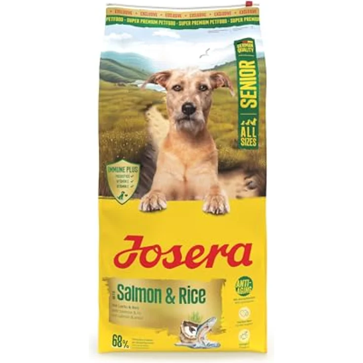Josera Senior Salmon & Rice 12,5 kg Trockenfutter für Hunde, fettarm mit Lachs und Omega-3-Fettsäuren, unterstützt die Herzfunktion und Immunabwehr – Bild 1