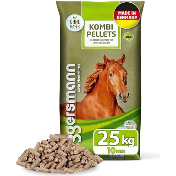 Eggersmann Mein Pferdefutter Kombi Pellets, 10 mm Pelletiertes Mischfutter, eiweißreduziert & haferfrei, 25 kg