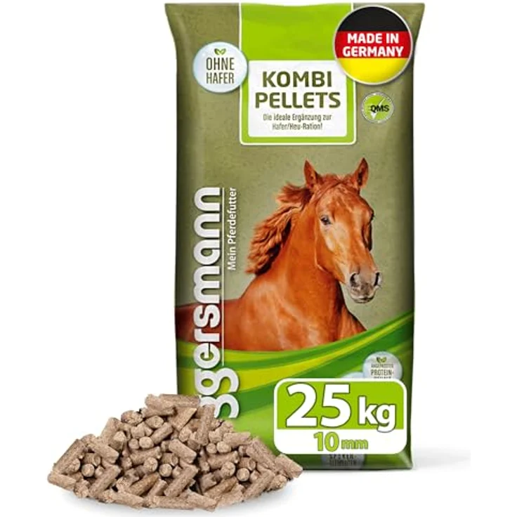 Eggersmann Mein Pferdefutter Kombi Pellets, 10 mm Pelletiertes Mischfutter, eiweißreduziert & haferfrei, 25 kg – Bild 1