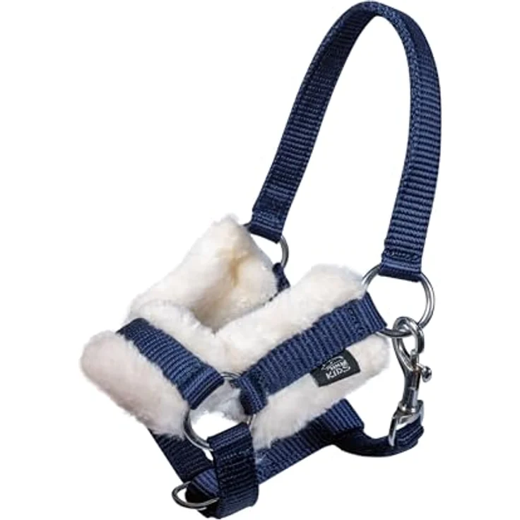 HKM Sports Equipment Hobby Horse Halfterset, Führstrick mit Karabinerhaken, navy – Bild 2