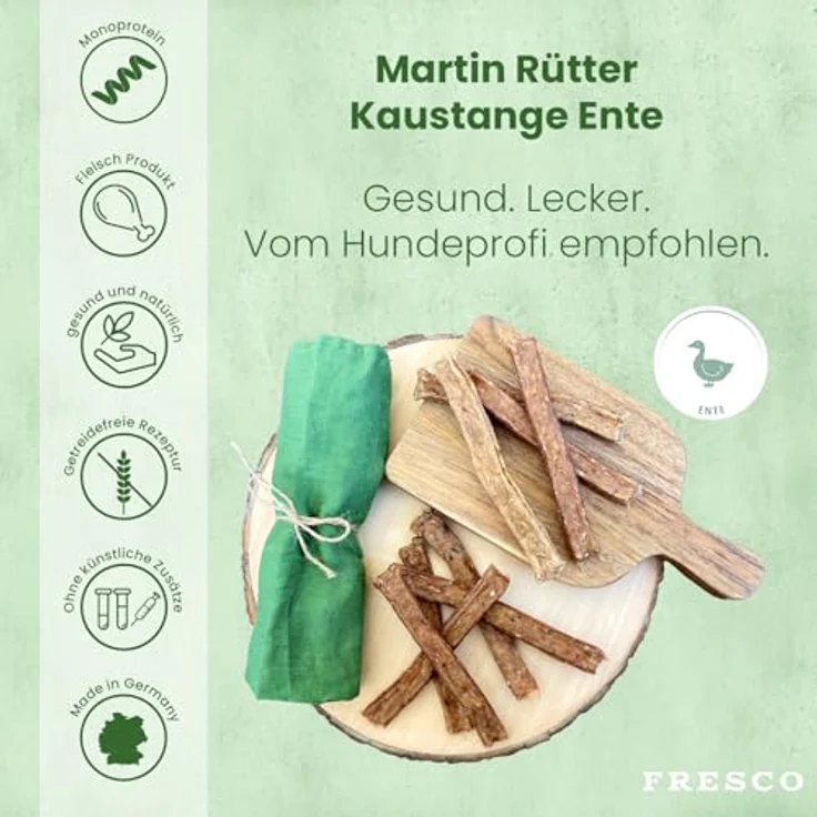 Fresco Dog Martin Rütter Kaustange Rind und Ente, 150g - 100% natürliche Zutaten, für Zahnpflege und als Snack – Bild 3